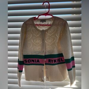 New Sonia Rykiel little gril Cream Cardigan Sweater-8T